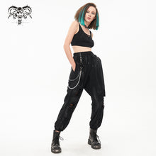 Load image into Gallery viewer, PT174 Distressed burnt out hand-painted women trousers