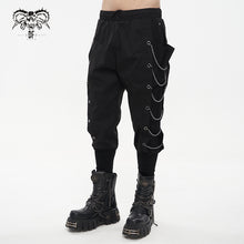 Load image into Gallery viewer, PT179 punk men black harem JOGGER PANTS with side chains