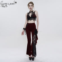 Load image into Gallery viewer, ECST005 Burgundy halter sexy lingerie