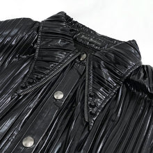 Load image into Gallery viewer, SHT05501 Cyberpunk bright black pleated blouse