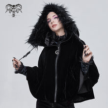 Load image into Gallery viewer, CA02901 Quilted black velvet shawl