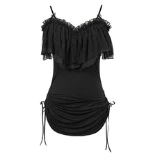 Load image into Gallery viewer, TT171 Gothic strapless drawstring sling T-shirt