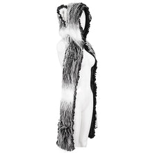 Load image into Gallery viewer, AS141 Black and White Long Hair Cat Ears Punk Hooded Scarf