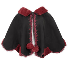 Load image into Gallery viewer, CA02801 Black double-sided woolen contrast color fur shawl with fur