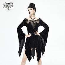 Load image into Gallery viewer, SKT121 flat shoulder deep V daily life gothic dress