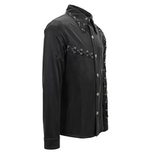 Load image into Gallery viewer, SHT066 Punk chain drawstring men shirts