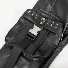 Load image into Gallery viewer, PT184 Men's side pockets metal decoration leather feet pants