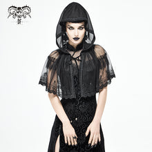 Load image into Gallery viewer, CA022 Lace mesh hooded small cape