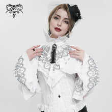 Load image into Gallery viewer, AS122 Black Thread Embroidered White Gothic oversleeves