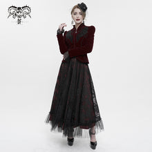 Load image into Gallery viewer, SKT160 Gothic Lace big Swing Black and Red Women's Skirt