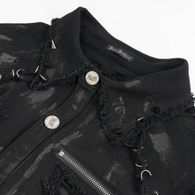 Load image into Gallery viewer, SHT094 black punk sleeveless men's tattered shirt