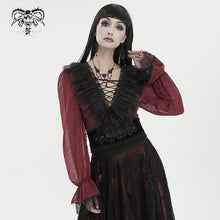 Load image into Gallery viewer, SHT09602 Red Gothic daily life Long Sleeve women Shirts