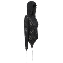Load image into Gallery viewer, TT147 Two-wear basic hooded T-shirt with diagonal zipper
