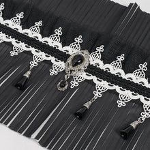 Load image into Gallery viewer, AS124 Gothic pleated black and white turtleneck collar
