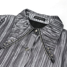 Load image into Gallery viewer, SHT05502 Cyberpunk silver black pleated blouse