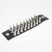 Load image into Gallery viewer, AS079 punk unisex heavy metal wide multi-row spiked leather bracelet