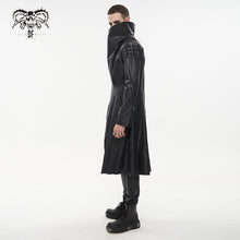 Load image into Gallery viewer, ct18001 Black-grey puff big-collar long leather coat