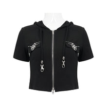 Load image into Gallery viewer, TT205 Everyday Short Sleeve Super Short Women Hoodie