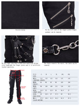 Load image into Gallery viewer, PT001 devil fashion punk rock zipper black men trousers with chains