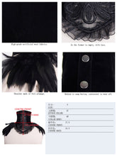 Load image into Gallery viewer, CA001 Gothic party accessory sexy women feather velveteen black high collar