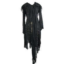 Load image into Gallery viewer, CT037 darkness ragged horn sleeve women punk long coat with cap and scarf