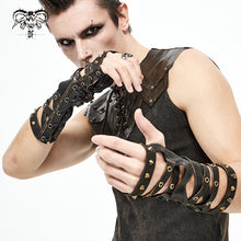 Load image into Gallery viewer, GE016 Steampunk strap leather gloves