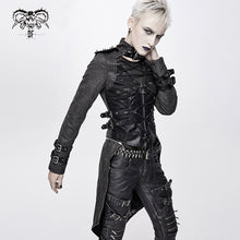 Load image into Gallery viewer, CT131 five-pointed star spiked zipper up punk mesh women coat with loops