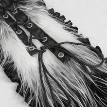 Load image into Gallery viewer, AS141 Black and White Long Hair Cat Ears Punk Hooded Scarf