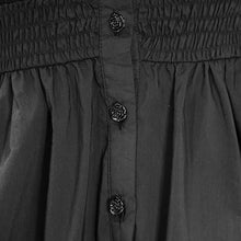 Load image into Gallery viewer, ESHT006 horizontal neck elastic rubber waist stretchy women black shirts with rose flower