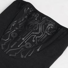 Load image into Gallery viewer, TT202 Men circuit diagram printed turtleneck face covered hooded t-shirt