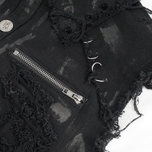 Load image into Gallery viewer, SHT094 black punk sleeveless men's tattered shirt
