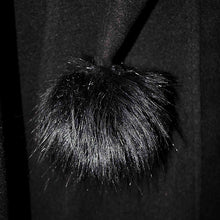 Load image into Gallery viewer, CT12601 winter sexy women black Gothic double-faced woolen hooded long coat with fur