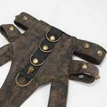Load image into Gallery viewer, AS065 steampunk accessories brown women distressed body harness with chains