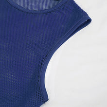 Load image into Gallery viewer, TT19705 Blue Diamond-shaped net basic style men vest