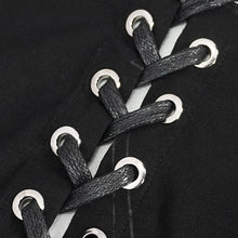 Load image into Gallery viewer, CA024 punk women black bone printed knitted shawl with straps