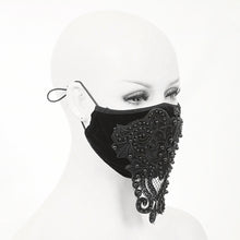 Load image into Gallery viewer, MK019 Gothic black beaded velvet sexy women lace mask