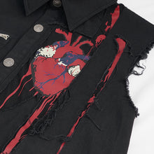 Load image into Gallery viewer, SHT093 Heart Printing Sleeveless Men's Punk Shirt