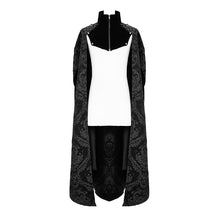 Load image into Gallery viewer, CT120 Chain pendant short front and long back black men long gothic cloak