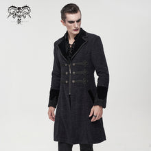 Load image into Gallery viewer, CT19001 black Gothic fur collar coat