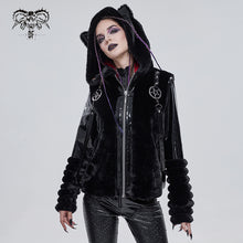 Load image into Gallery viewer, CT183 daily life wowen winter cat ear fur jacket