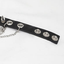 Load image into Gallery viewer, AS078 punk women adjusted size spiked leather bracelet with chains