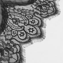 Load image into Gallery viewer, ESX004 see through flared sleeve lace black long night dress sexy lingerie