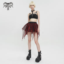 Load image into Gallery viewer, SKT15502 black and red nifty short punk skirt