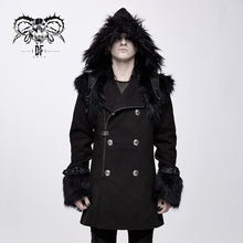 Load image into Gallery viewer, CT129 winter men cape collar punk long coat with fur