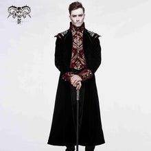 Load image into Gallery viewer, CT11801 Gothic jacquard black stand collar embroidery men long coat