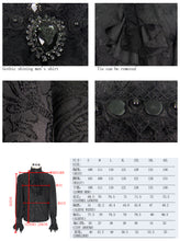 Load image into Gallery viewer, SHT01001 Paisley jacquard shining black rose lace cuff gothic men shirts with bow tie