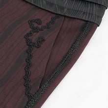 Load image into Gallery viewer, PT18902 Gothic red and black striped mid-high waist men's trousers