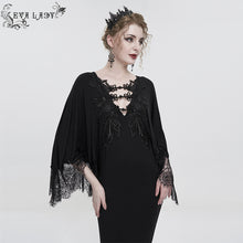 Load image into Gallery viewer, ESKT040 Deep V Neck bat Sleeve Small Fishtail Dress