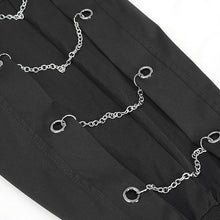Load image into Gallery viewer, PT179 punk men black harem JOGGER PANTS with side chains