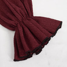 Load image into Gallery viewer, SHT07602 red daily flowers shoulder flared sleeves striped laced up gothic sexy women blouse